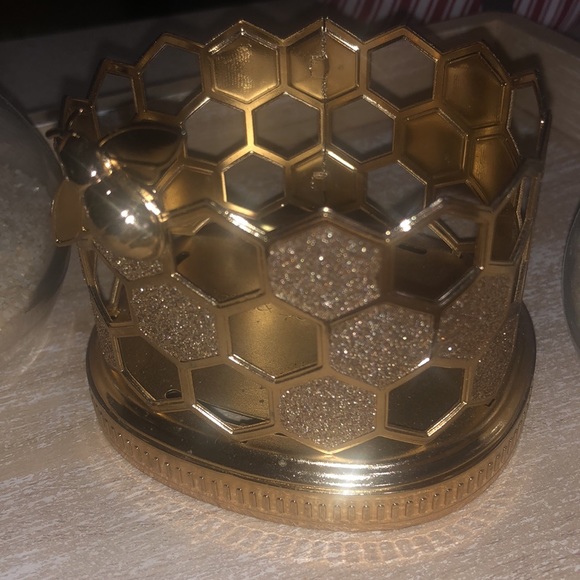 NWT HTF Very RARE Bath & Body Works Bee Hive Lotion/Soap Holder. Gold & Glitter - Picture 10 of 14